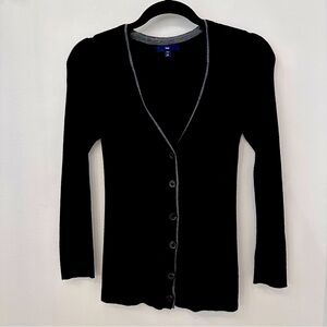 GAP Wool blend cardigan black thin knit petite XS